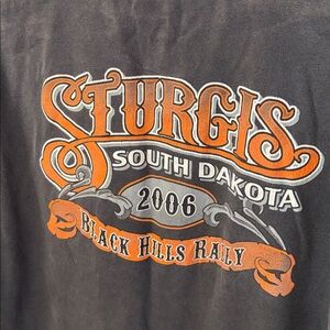 Vintage Sturgis North Dakota 2006 Distressed Faded XL T-Shirt Black Hills